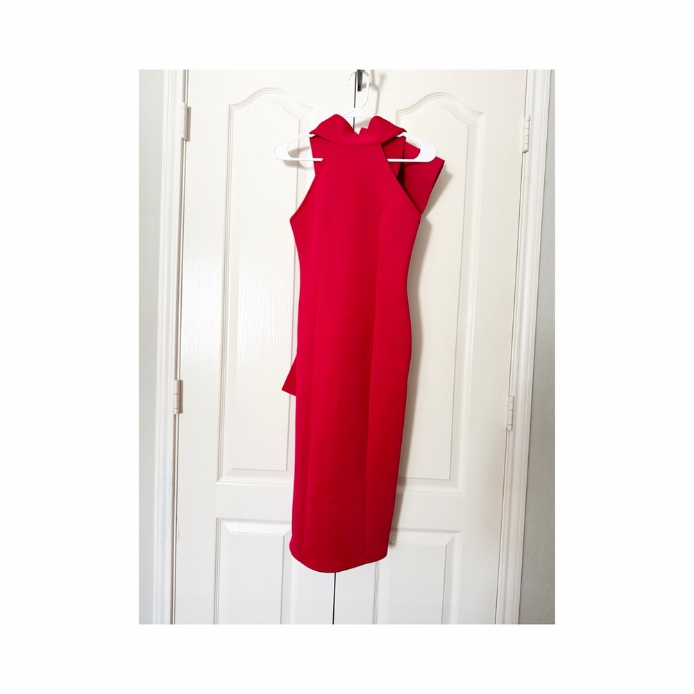Miss Ord Elegant Big Bow Red Bodycon Sleeveless Size Small